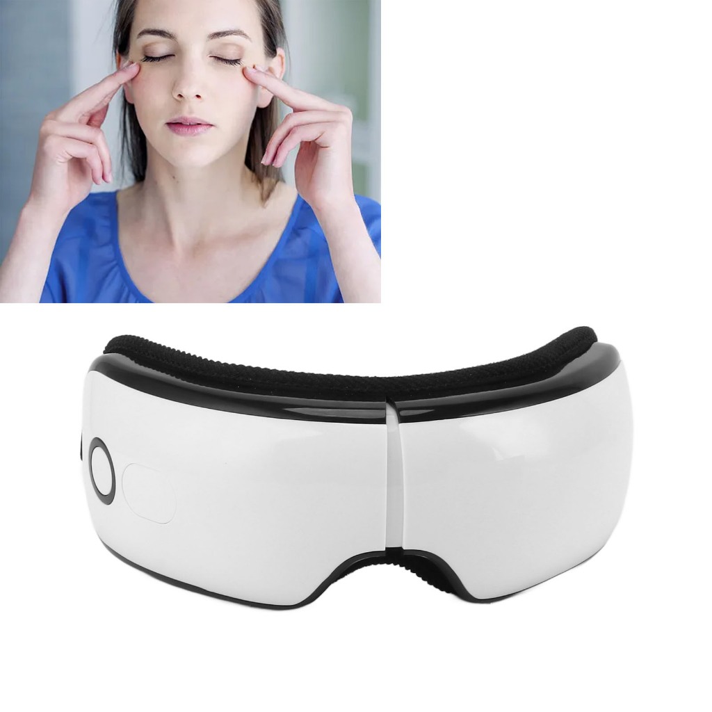 Máy Mát Xa Mắt Rung Nén Nóng Giảm Mệt Mỏi 10 Phút Hẹn Giờ DC 5V Sạc Cho Mẹ Bố Sĩ Quan