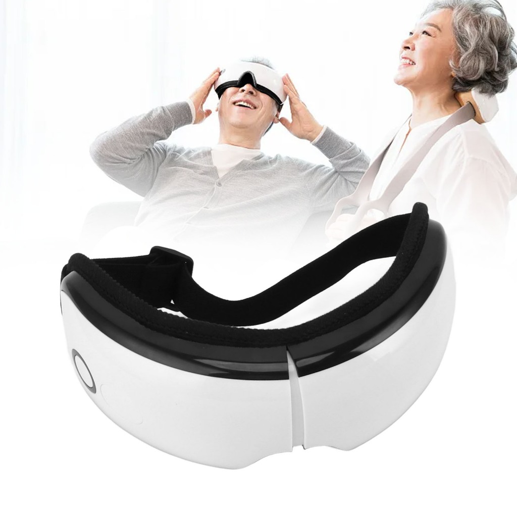 Máy Mát Xa Mắt Rung Nén Nóng Giảm Mệt Mỏi 10 Phút Hẹn Giờ DC 5V Sạc Cho Mẹ Bố Sĩ Quan