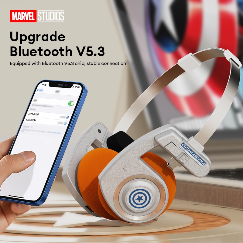 Tai nghe Bluetooth Marvel BTMV31 Tai nghe không dây Máy tính chơi game Khử tiếng ồn Cuộc gọi HD Chất lượng âm thanh vòm HIFI