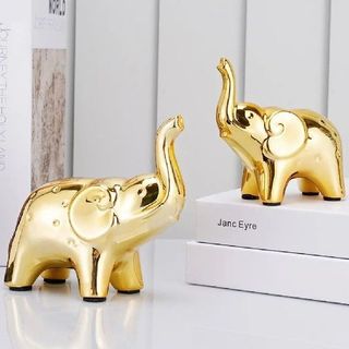 Dễ thương tượng voi bằng sứ để bàn trang trí nội thất
