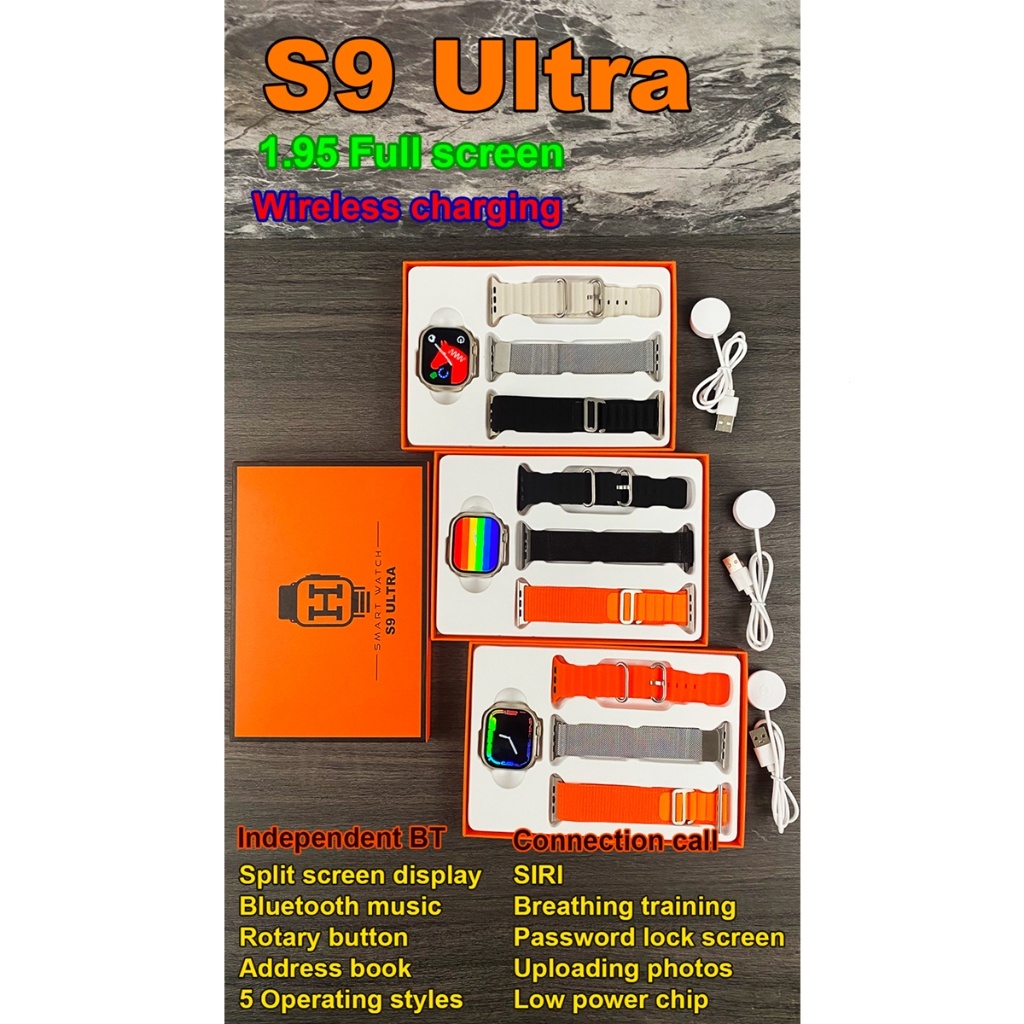 Bộ Đồng Hồ Thông Minh s9 ultra 3 Dây Đeo 49mm Màn Hình hd 2.0 inch Kết Nối bluetooth Không Dây Hỗ Trợ Gọi Điện Thoại
