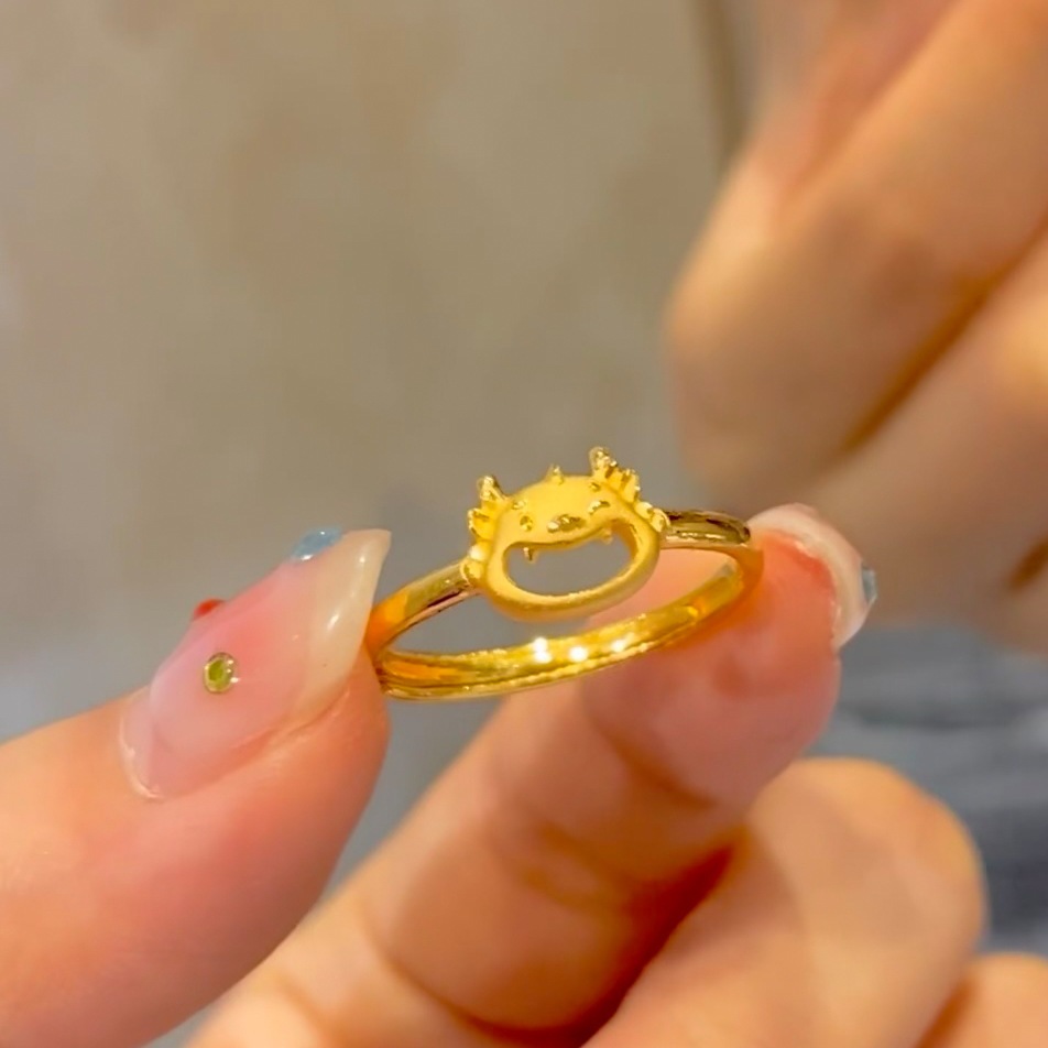 Nhẫn Mạ Vàng Hình Rồng Dễ Thương Cho Nữ