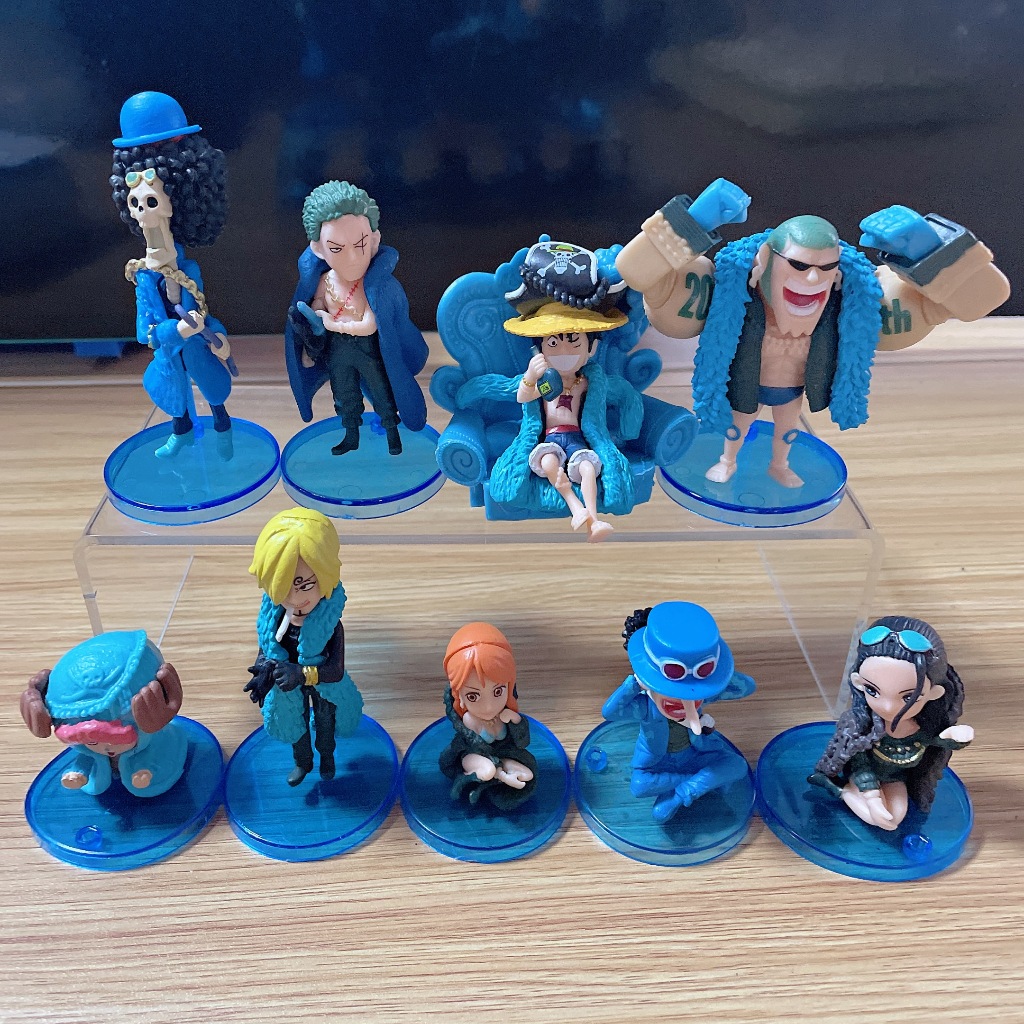 Bộ 10 Mô Hình Nhân Vật Phim one piece 4cm - 9cm Tranh Vẽ Hoạt Hình Dễ Thương Cho Bé