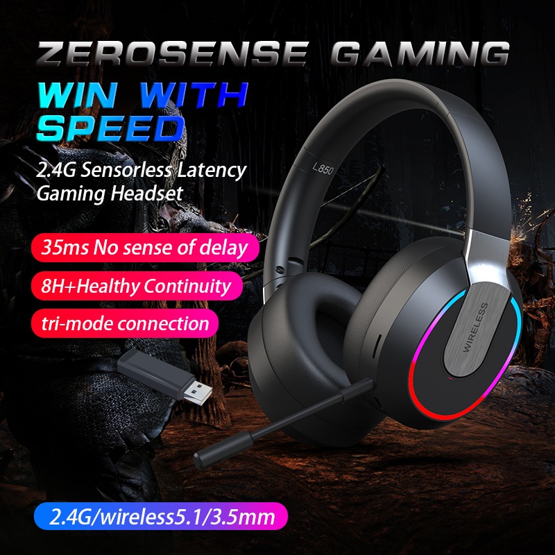 Tai Nghe Chụp Tai bluetooth 5.1 Không Dây 2.4g Âm Thanh hifi stereo Có Micro Cho mac ps4 ps5 pc laptop