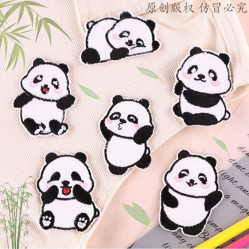Hoạt Hình Sticker Ủi Thêu Hình Gấu Trúc Dễ Thương
