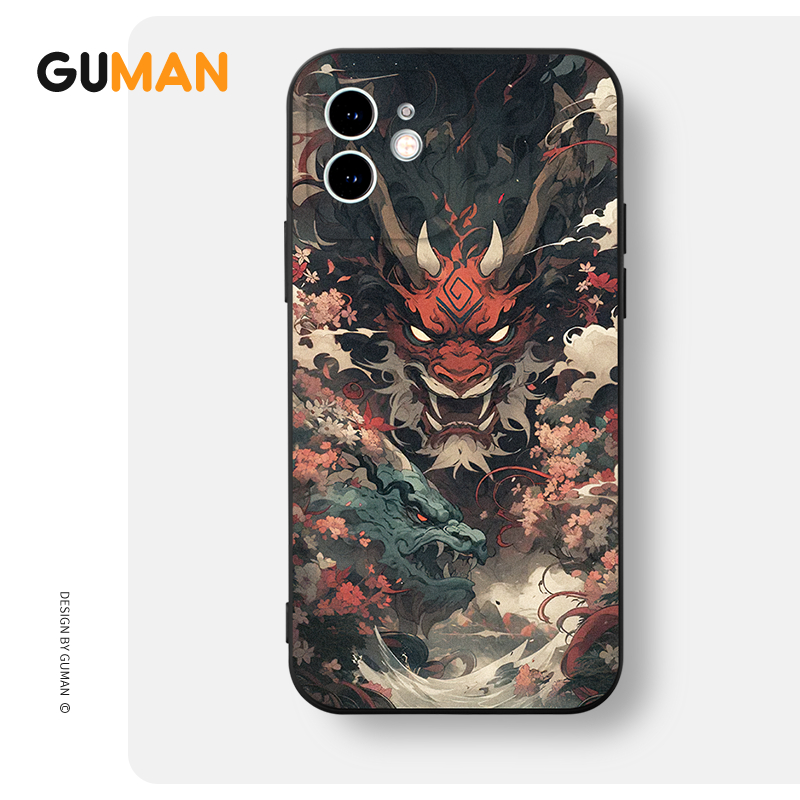 Ốp lưng GUMAN mềm ngầu nam đen dễ thương đẹp Cho iPhone 15 14 13 12 11 Pro Max SE 2020 X XR XS 8 7 ip 6S 6 Plus kute xyb2600