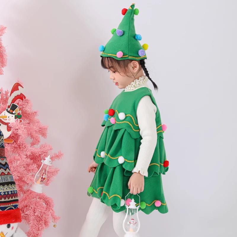 Bộ Đồ Hóa Trang Cây Thông Giáng Sinh Dễ Thương Cho Bé