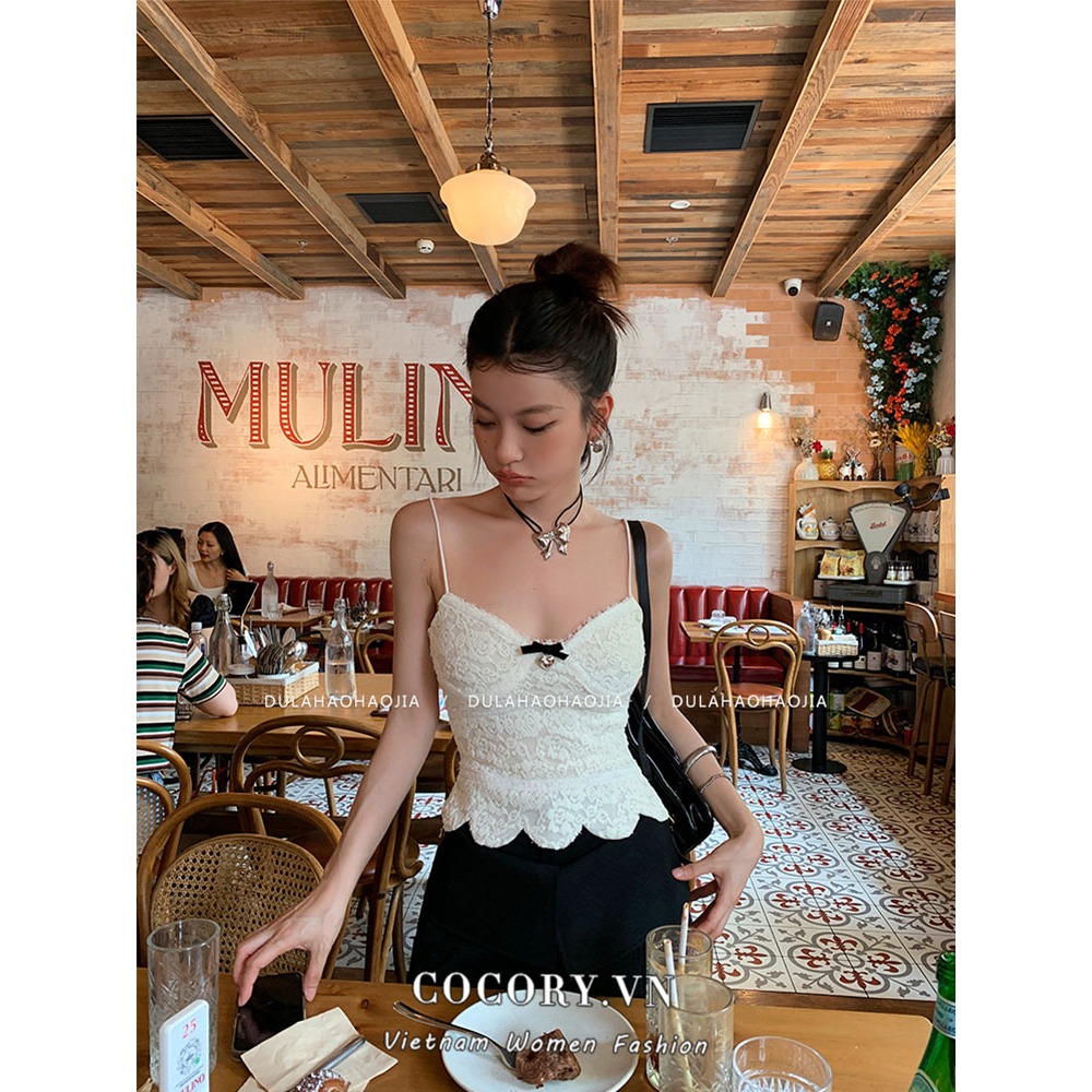 Cocory vn Áo croptop y2k Không Tay Dáng Ôm Gợi Cảm Cho Nữ