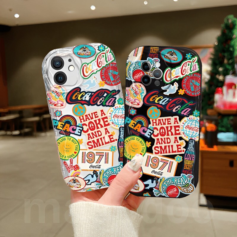 Ốp lưng Soft OPPO A79 A18 A38 A78 A77 5G A58 A57 2022 A17 A17K A16 A16K A16E A16S A74 A95 A94 A93 A76 A96 A55 A54 4G A15 A15S A53 A33 A52 A72 A92 A31 A7 A5S A12 A11K A9 A5 2020 A1K A3S A12E F11 Coca Cola Candy Rainbow label Anti-fall Phone Case NY 82