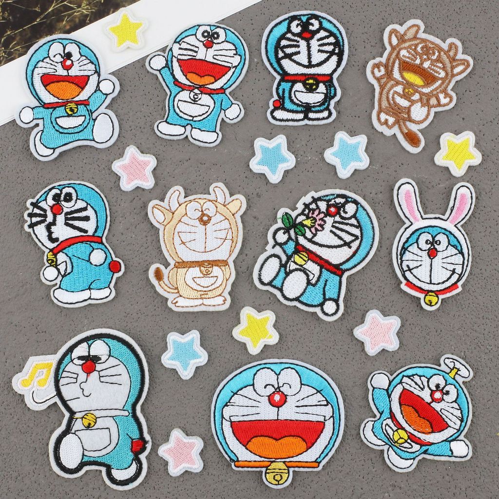 Sticker Ủi Thêu Hình doraemon Dễ Thương