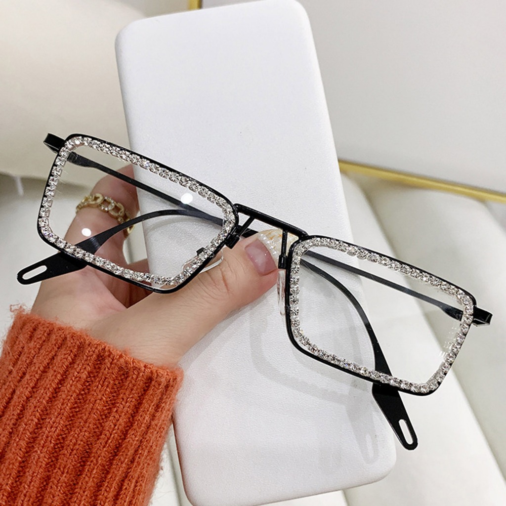 Kính Mát Gọng Vuông Không Gọng Phong Cách Âu Mỹ Cá Tính