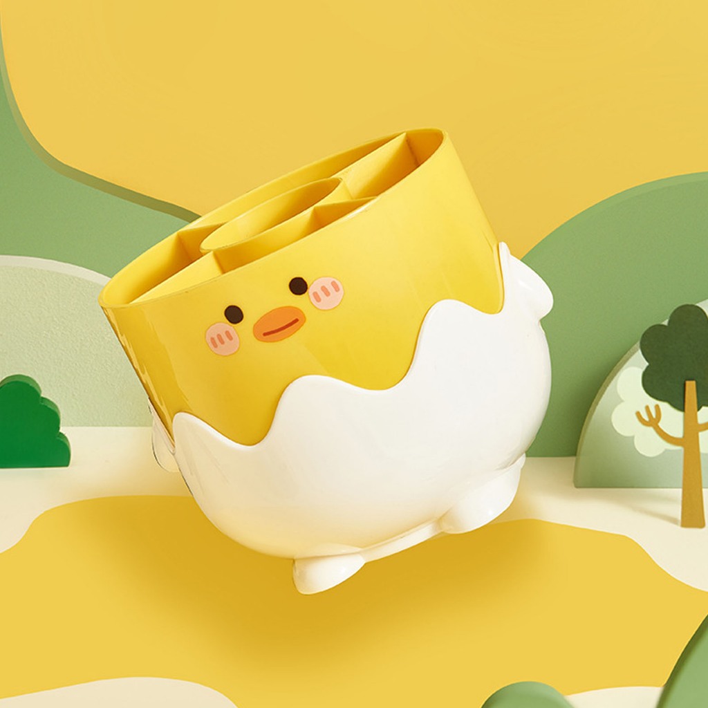 Keep order Little Yellow Duck Mỹ phẩm Bàn chải trang điểm Thùng lưu trữ mỹ bằng nhựa cmman11.vn