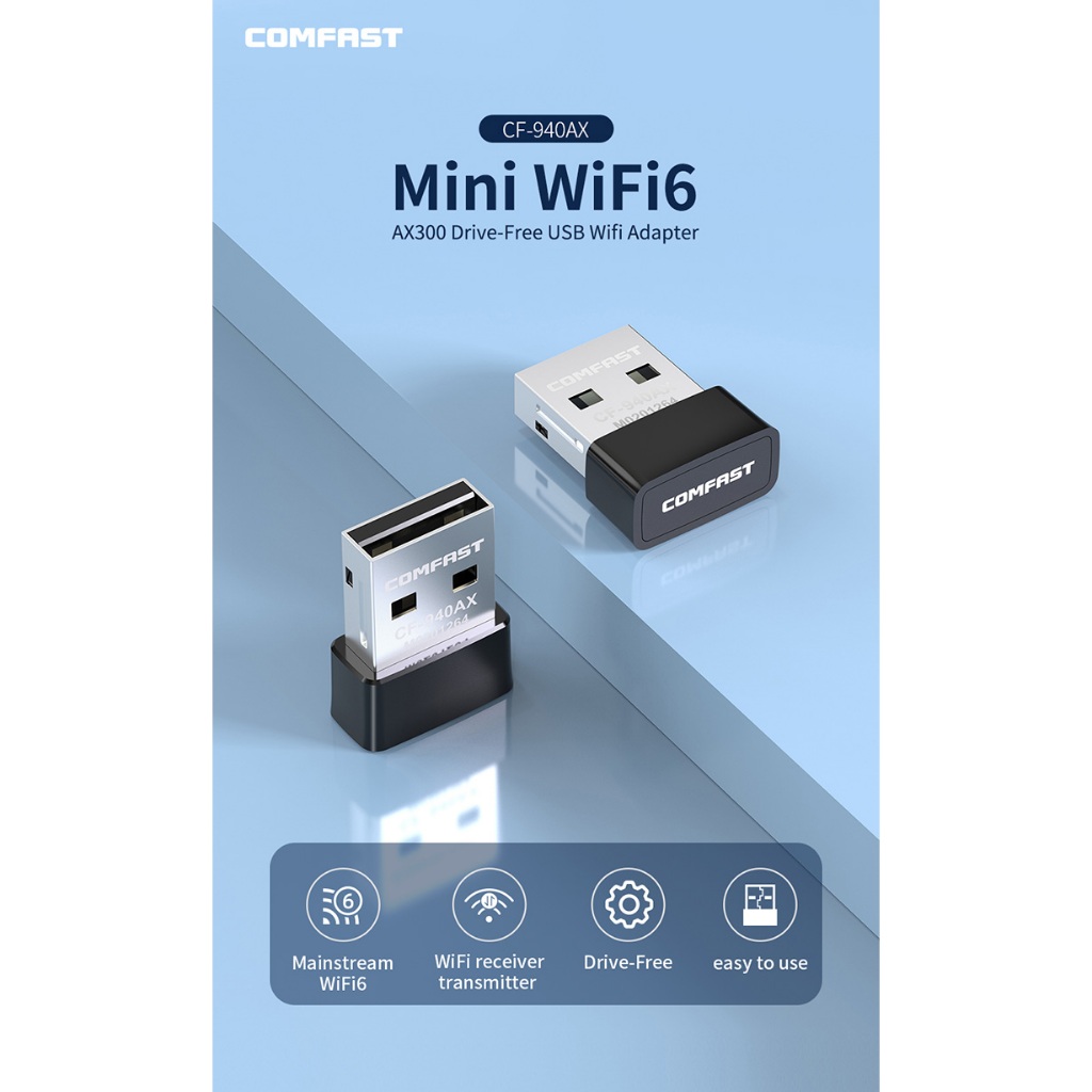 COMFAST Usb wifi 6 Gle mini 300m Thu Sóng wifi 2.4ghz Thẻ Mạng wi-fi lan Cho Máy Tính