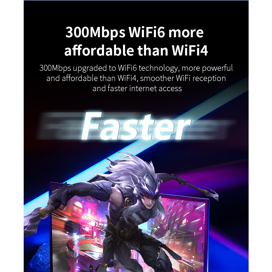 COMFAST Usb wifi 6 Gle mini 300m Thu Sóng wifi 2.4ghz Thẻ Mạng wi-fi lan Cho Máy Tính