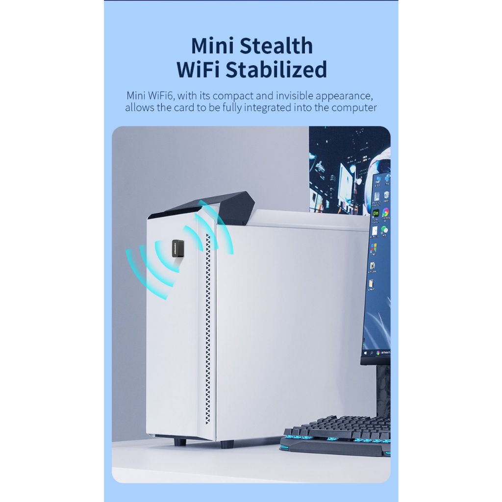 COMFAST Usb wifi 6 Gle mini 300m Thu Sóng wifi 2.4ghz Thẻ Mạng wi-fi lan Cho Máy Tính