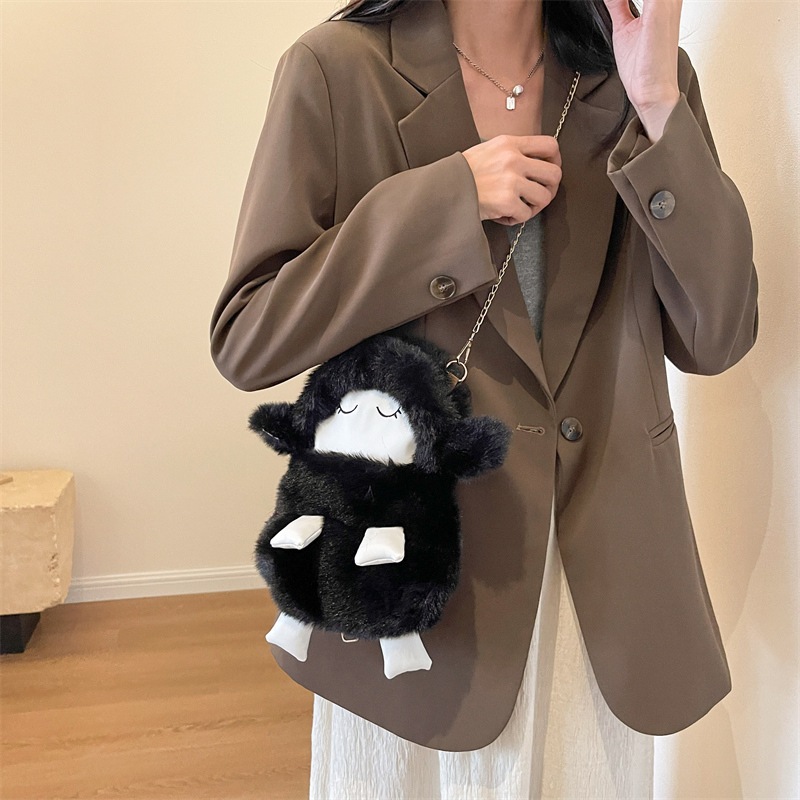 BEIBAOBAO Túi Đeo Chéo Hình Cừu Nhồi Bông Dễ Thương Đựng Điện Thoại Đa Năng Phong Cách Hàn Quốc Cho Nữ