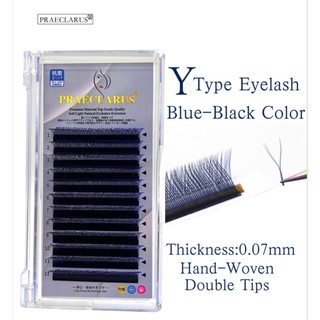 Raeclarus Dụng Cụ Nối Mi Giả Hình Chữ y Bằng Sợi Bện Màu Xanh Đen 0.07mm Cao Cấp