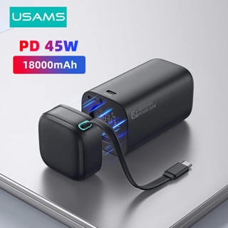 Pin sạc dự phòng USAMS sạc nhanh từ tính đầu ra kép 45W Type-C PD 18000mAh có cáp thích hợp cho IPhone Type-C/kéo dài
