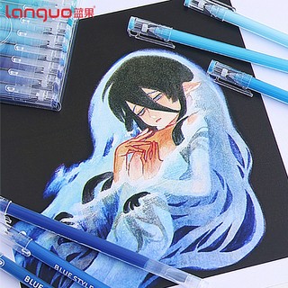 Languo bộ 117 bút gel đầy đủ màu xanh morandi muối biển bút gel màu chính hãng