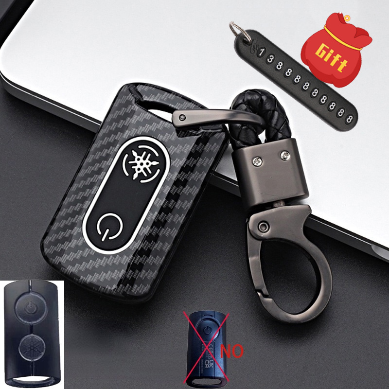 Vỏ Silicon Họa Tiết Sợi Carbon Bọc Chìa Khóa Điều Khiển Từ Xa Cho Yamaha XMAX AEROX NVX NMAX Y16ZR NVX155 XMAX300 AEROX QBIX Sniper 2021
