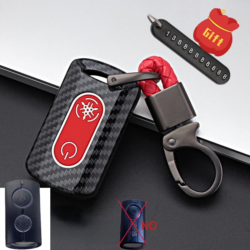 Vỏ Silicon Họa Tiết Sợi Carbon Bọc Chìa Khóa Điều Khiển Từ Xa Cho Yamaha XMAX AEROX NVX NMAX Y16ZR NVX155 XMAX300 AEROX QBIX Sniper 2021