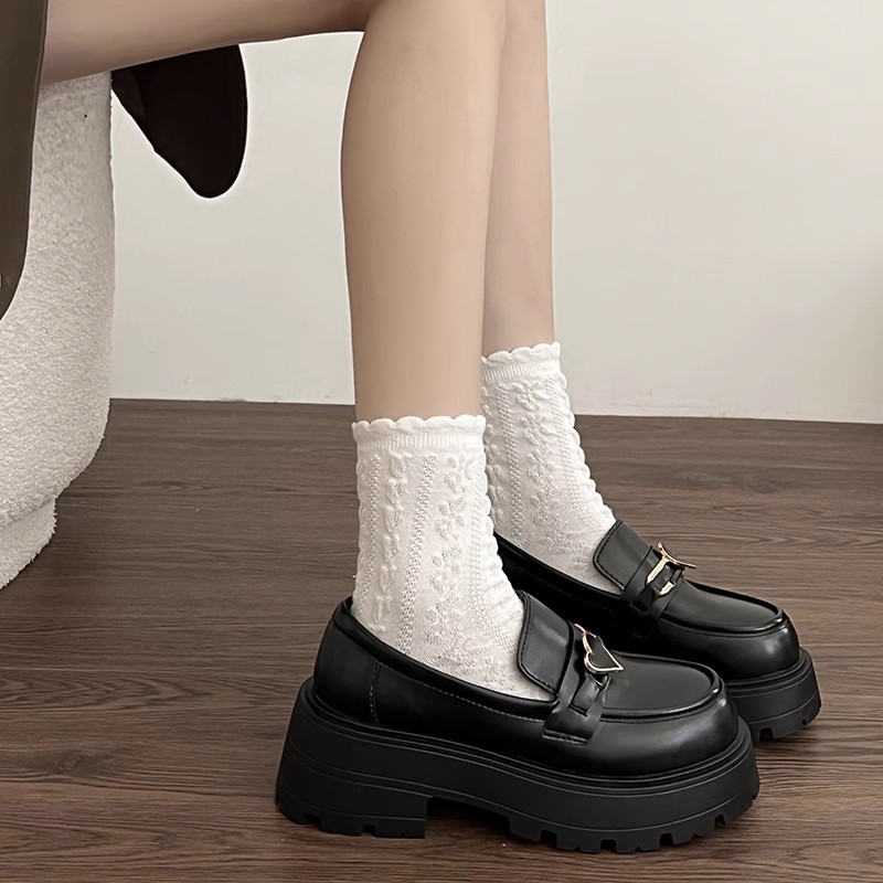 FEIJIANU  Dép Nữ giày búp bê nữ Giày Mary Jane Lolita đế cao 5cm Giày Cho Nữ Thời trang Cổ điển FLF23C02DV 49Z231204