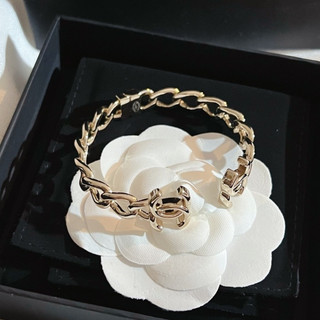 Mới vòng đeo tay bằng thép titan mạ vàng nhạt hai lớp thời trang dành cho nữ