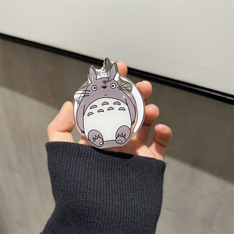 Ốp Điện Thoại Họa Tiết totoro Gắn Nhẫn Đỡ Nam Châm Cho iphone 15 11 12 13 14 pro max