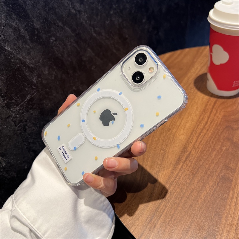 Bao Da Điện Thoại Hít Nam Châm Hình Hoa Cho iphone 15 11 12 13 14 pro max