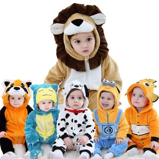 Đồ ngủ liền thân hình thú kiểu hoạt hình thiết kế dễ thương cho bé 0-3 tuổi