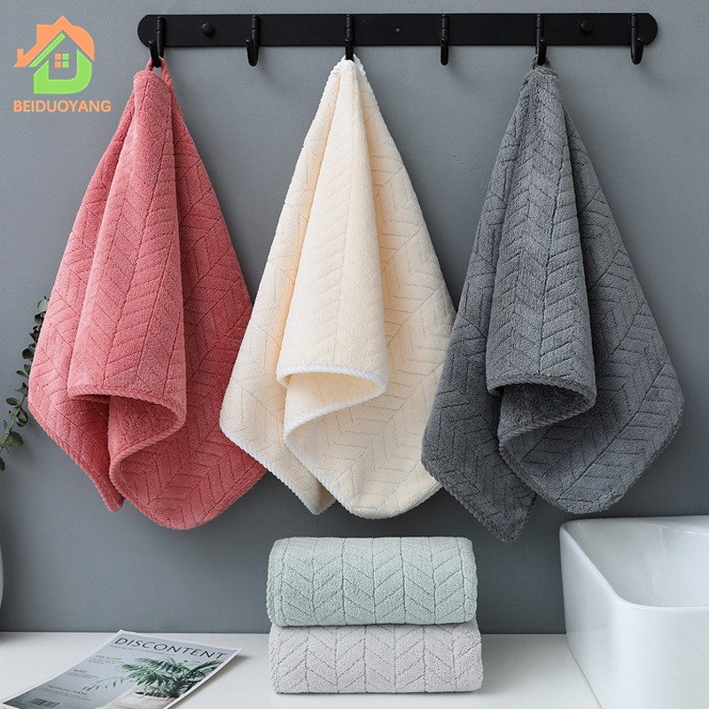 Khăn mặt BEIDUOYANG chất liệu lông cừu san hô dày dặn mềm mại thân thiện với làn da