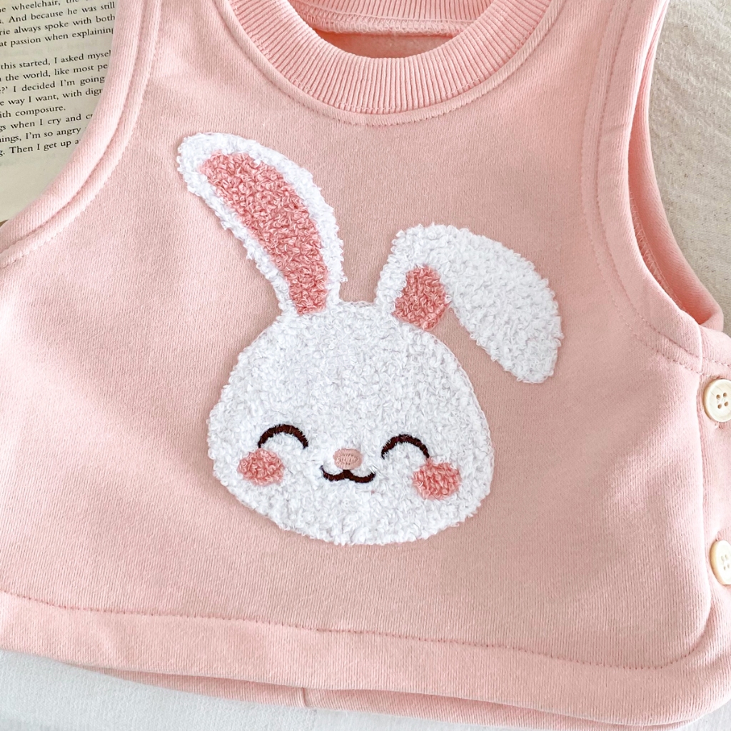 Áo Khoác Không Tay Bằng Vải Bông In Hình Gấu Dễ Thương Thời Trang Mùa Thu Dành Cho Trẻ Em áo gile len cho bé 0-2 Tuổi