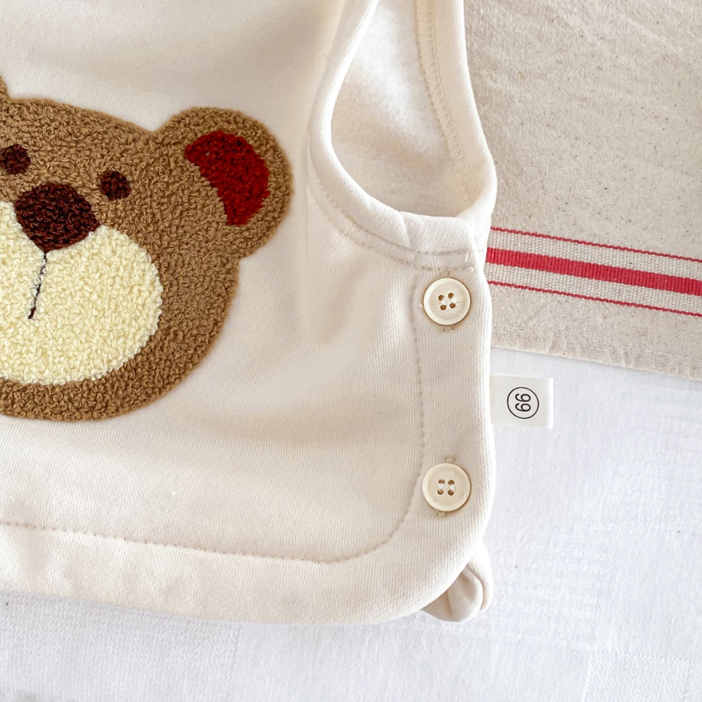 Áo Khoác Không Tay Bằng Vải Bông In Hình Gấu Dễ Thương Thời Trang Mùa Thu Dành Cho Trẻ Em áo gile len cho bé 0-2 Tuổi