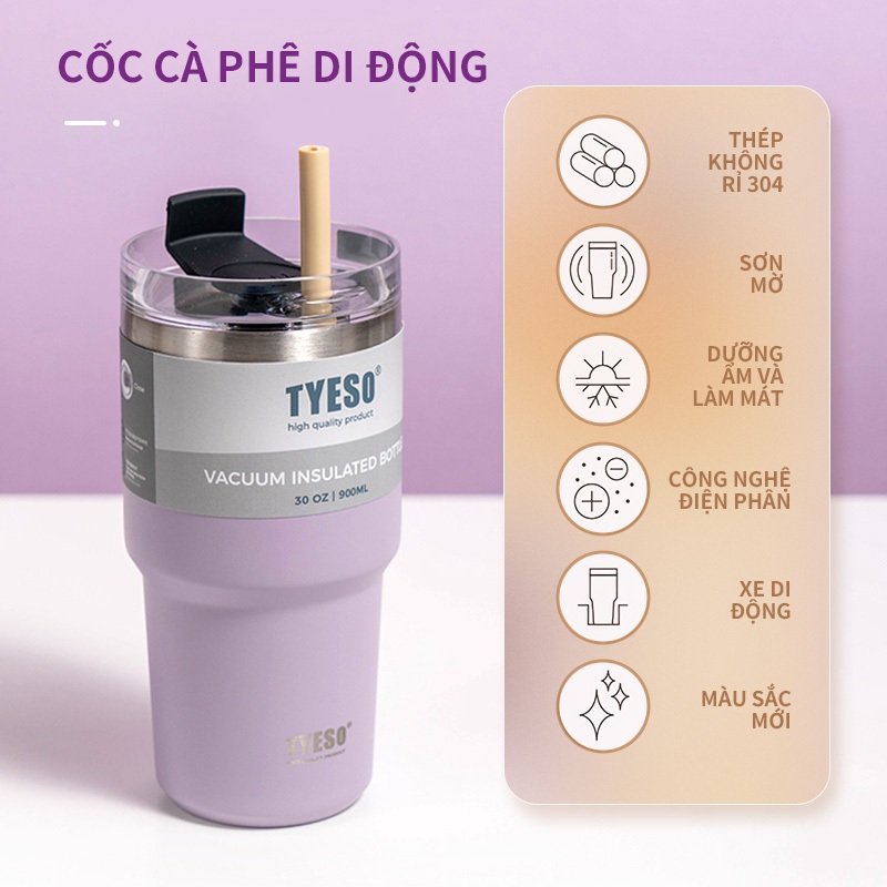 Bình Đựng Nước Nóng / Lạnh Chân Không Bằng Thép Không Gỉ tyeso