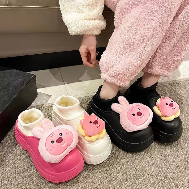 Giày Bốt cotton Đế Dày Dễ Thương Thời Trang Mùa Đông Cho Nữ