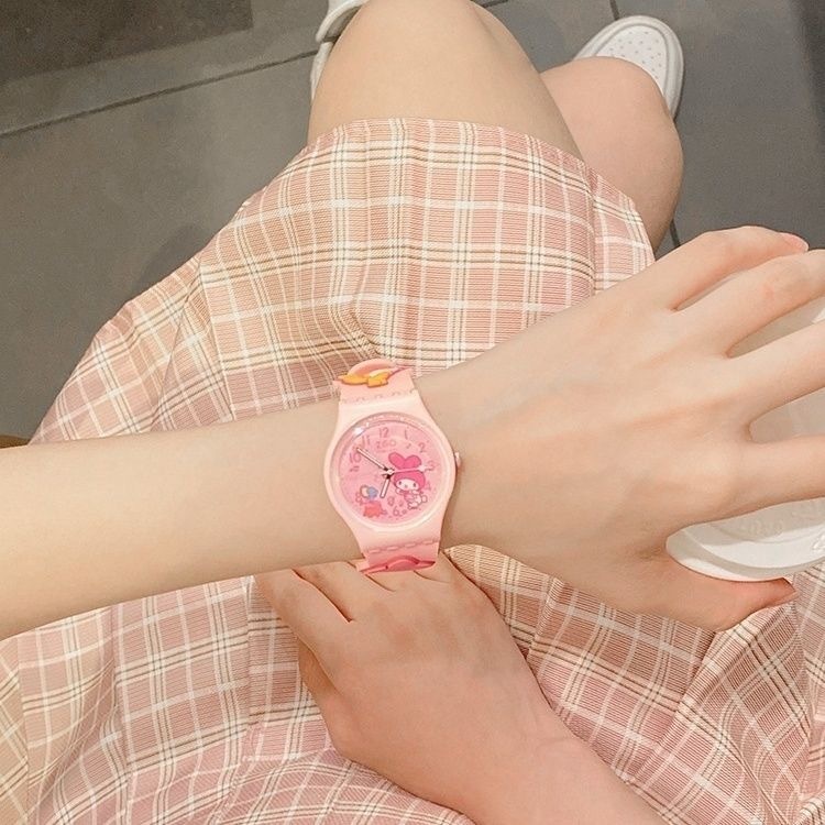 Sanrio Đồng Hồ Đeo Tay Dây Silicon Dẻo Họa Tiết Hoạt Hình my melody Dễ Thương Cho Bé
