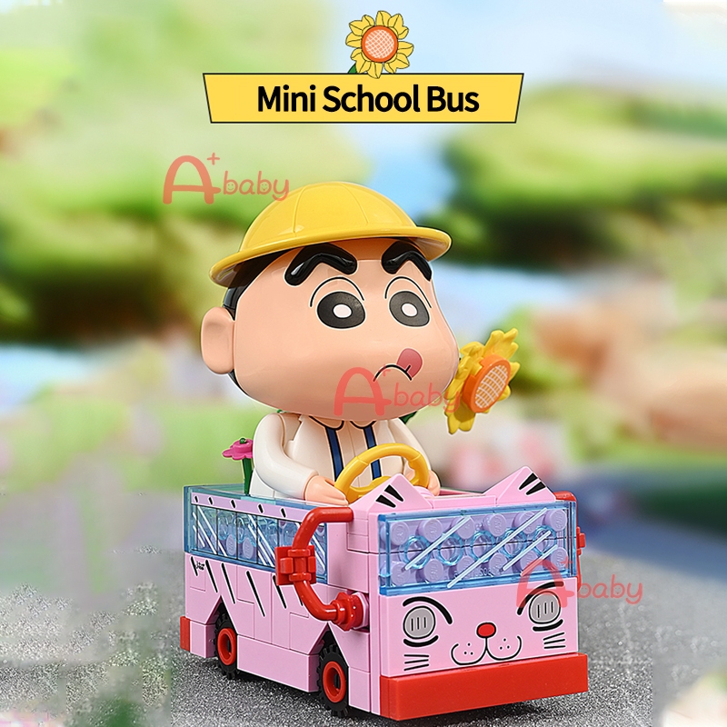 Keeppley Crayon Shin-chan Đồ Chơi Lắp Ráp Mô Hình Xe Hơi shin-chan mini