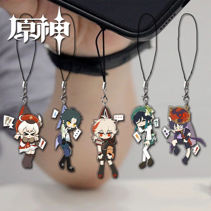 Genshin Tượng Hoạt Hình Wangdere xiao kazuha Trang Trí Ba Lô Điện Thoại Di Động venti kawaii eychain