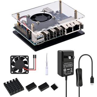 Ốp lưng 52Pi Orange Pi 5 Plus với nguồn điện 18W 5V 3.6A, Vỏ Cam Pi 5 Plus có quạt và tản nhiệt cho 