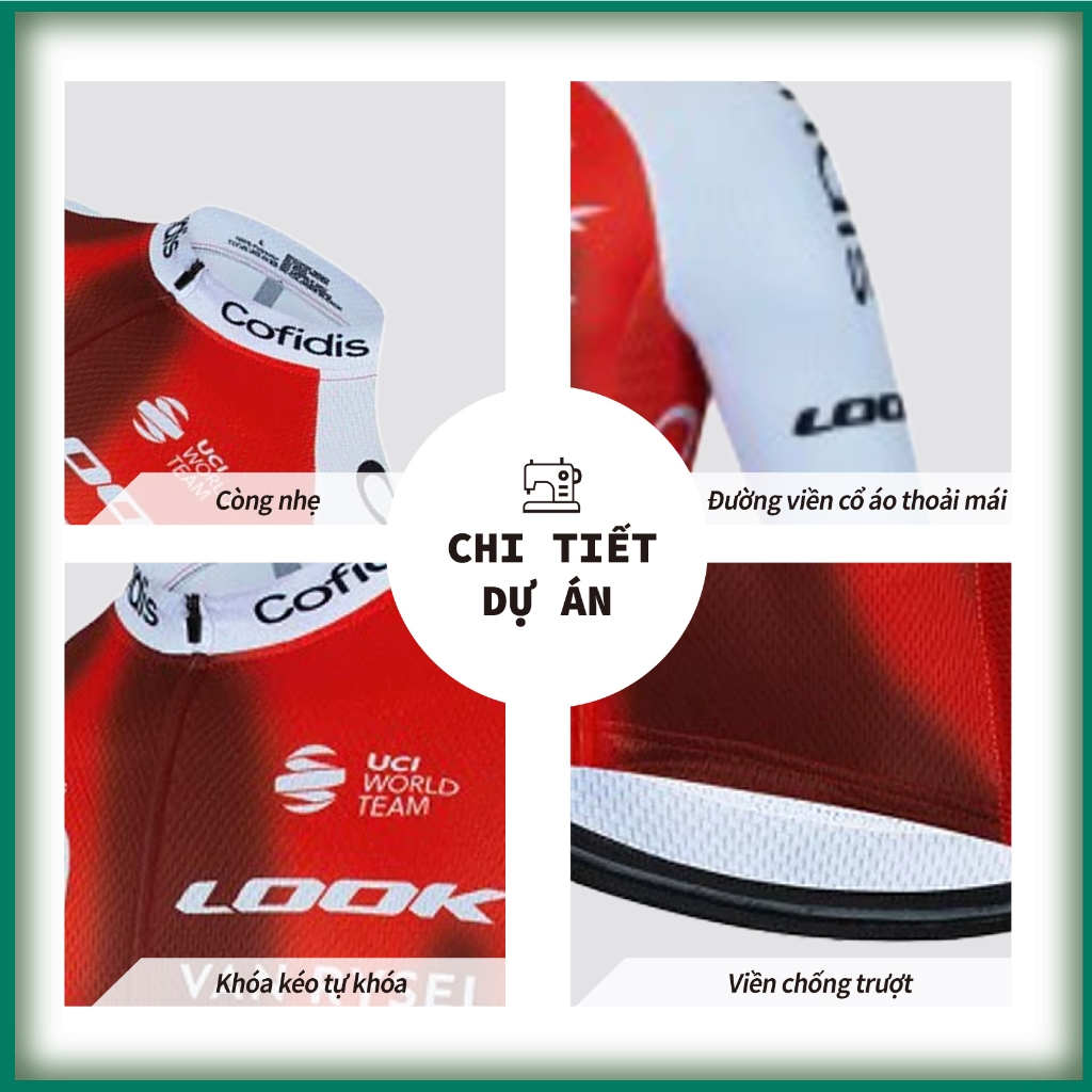 Áo thun COFIDIS ngắn tay thoáng khí hợp thời trang cho nam khi đi xe đạp leo núi Bộ đồ thể thao dài tay Bộ đồ leo núi chuyên nghiệp dành cho đội xe