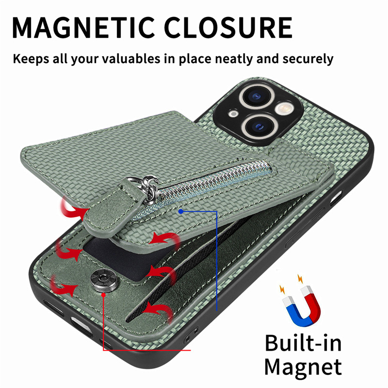 Bao Da Điện Thoại Nắp Lật Kèm Ngăn Đựng Thẻ Khóa Kéo Cho Xiaomi 13 12 12T 11T Mi 11i 11X 11 10 Pro Lite 5G