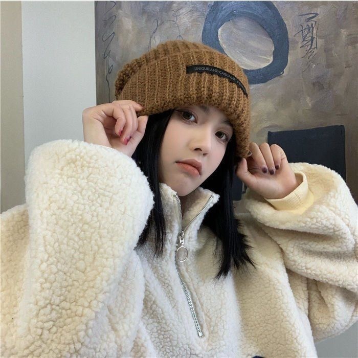 Mũ beanie Dệt Kim Thời Trang Mùa Thu Đông Hàn Quốc Dành Cho Nữ Và Nam