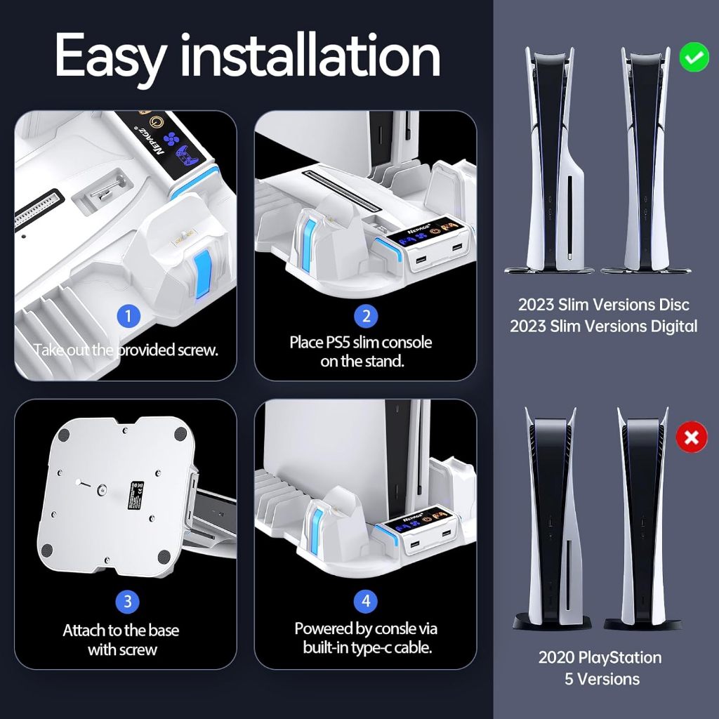 Giá Đỡ Làm Mát ps5 slim + Bộ Điều Khiển Sạc Cho ps5 slim 12 Cái Playstation 5 slim