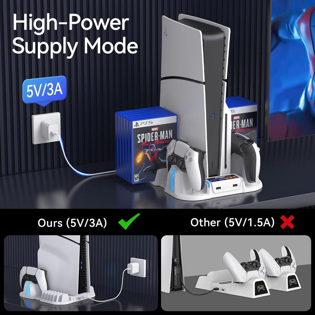 Giá Đỡ Làm Mát ps5 slim + Bộ Điều Khiển Sạc Cho ps5 slim 12 Cái Playstation 5 slim