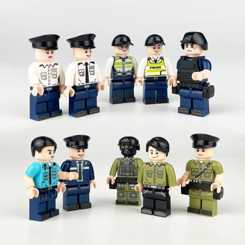 Set 10 Mô Hình Cảnh Sát Mini Cho Bé