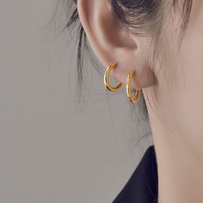 Khuyên tai MAYEBE LAVEND Bông tai thép phong cách Hàn Quốc thời trang đơn giản