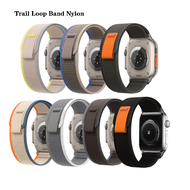 Dây Đeo Nylon Cho Đồng Hồ Thông Minh Apple Watch 8 7 SE 6 5 4 Ultra 49mm 41mm 45mm 40mm 44mm 38mm 42mm