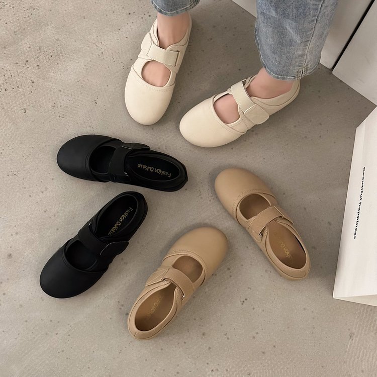 YAOLI  Giày Mary Jane Đế Mềm Đơn Giản Phong Cách retro Cho Nữ