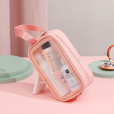 Túi Đựng Mỹ Phẩm Da pu Chống Thấm Nước Có Khóa Kéo Tiện Dụng Cho Nam Và Nữ