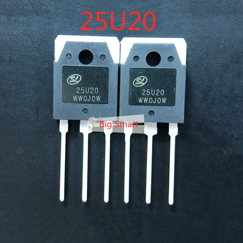 Set 5 Bộ Chỉnh Lưu Nhanh 25u20 to-3p 200v 25a Chuyên Dụng